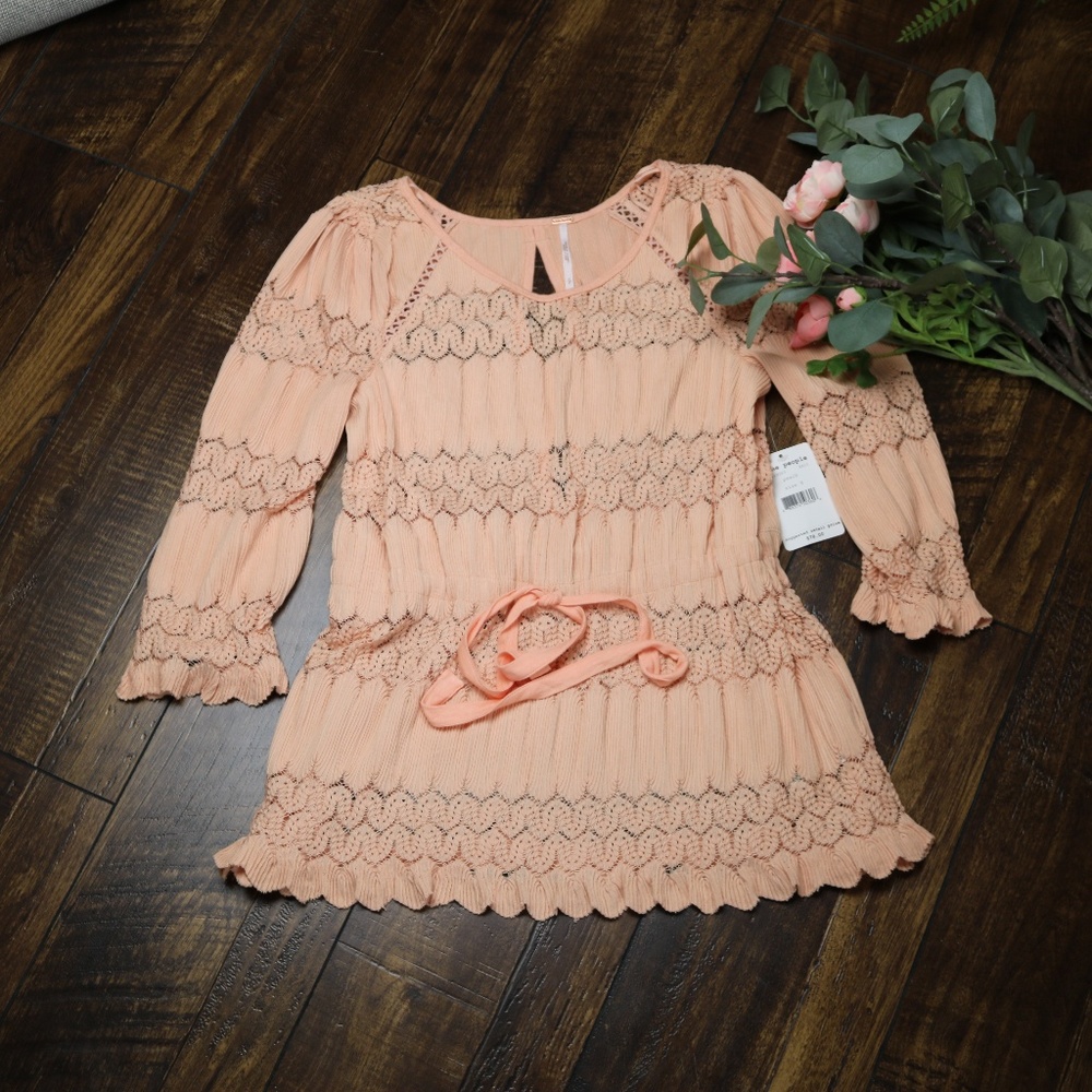 NWT FREE PEOPLE Crochet Empire Waist Top